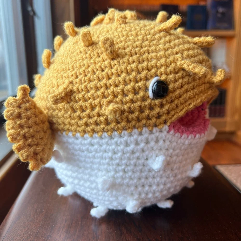Hand Crocheted Ziggy the Puffer Fish Stuffed Animal Plushie! - Picture 13 of 13